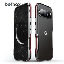 botnax Lightweight Aluminum Metal Frame For Google Pixel 9 Pro XL Case Metal Bumper 8 Pro Shockproof Cover Skin With Camera Lens