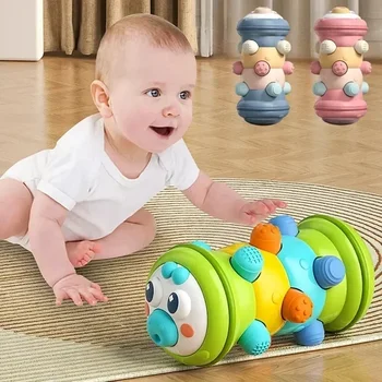 Baby-Krabbelrolle, Spielzeug für Kleinkinder, Aktivität, Bauchzeitrolle, Montessori, pädagogische Entwicklung, sensorisches Spielzeug für Kinder von 0 bis 12 Monaten