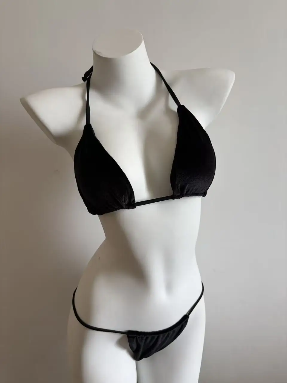 

Sexy Velvet Swimsuit for Women, Micro Bikini Set, Thong Swim Suit, 2 Piece Bathing Suit for Ladies, Black String Bikini, 2025