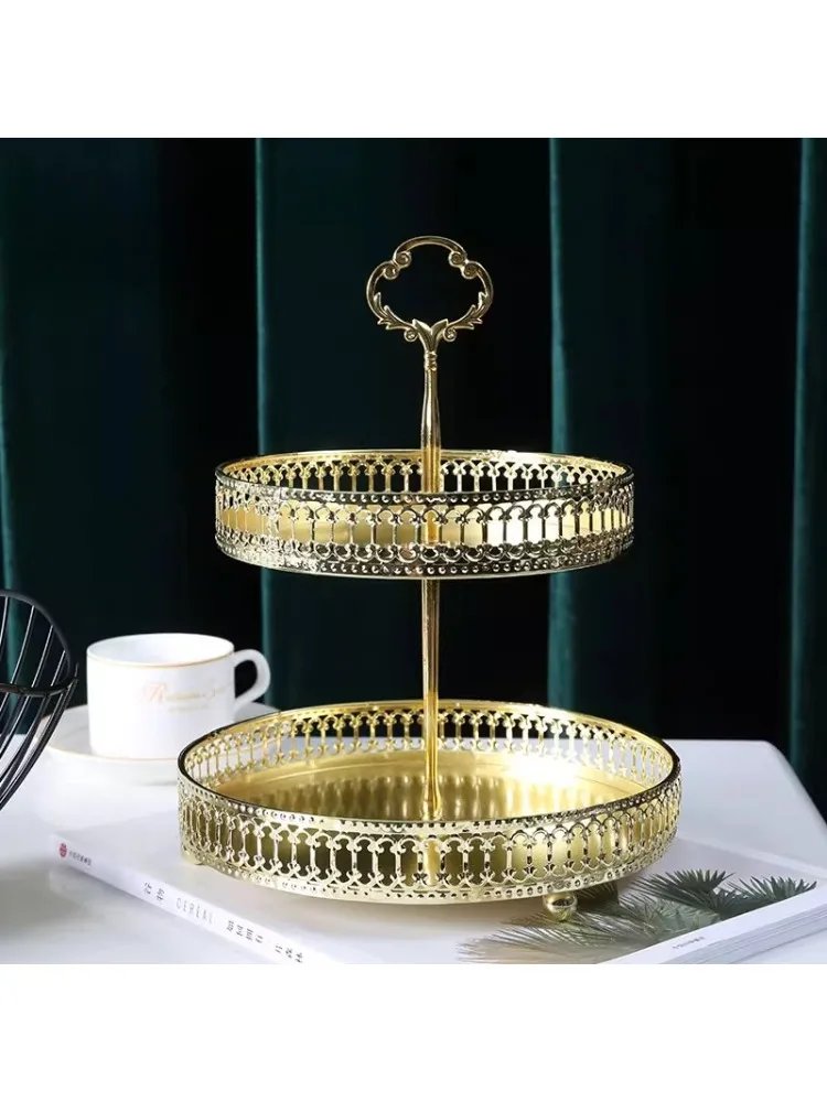 Plateau à Double pont créatif de Style nordique, maison, salon, réception d'hôtel, gâteau Dim Sum, assiette à bonbons