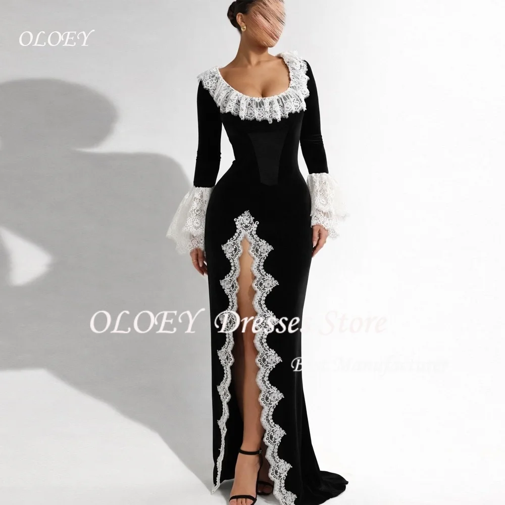 

OLOEY Evening Dress Lace Flare Sleeve Trumpet Long Dresses Bespoke Occasion Elegant Party Gown High Quality Customized 2026