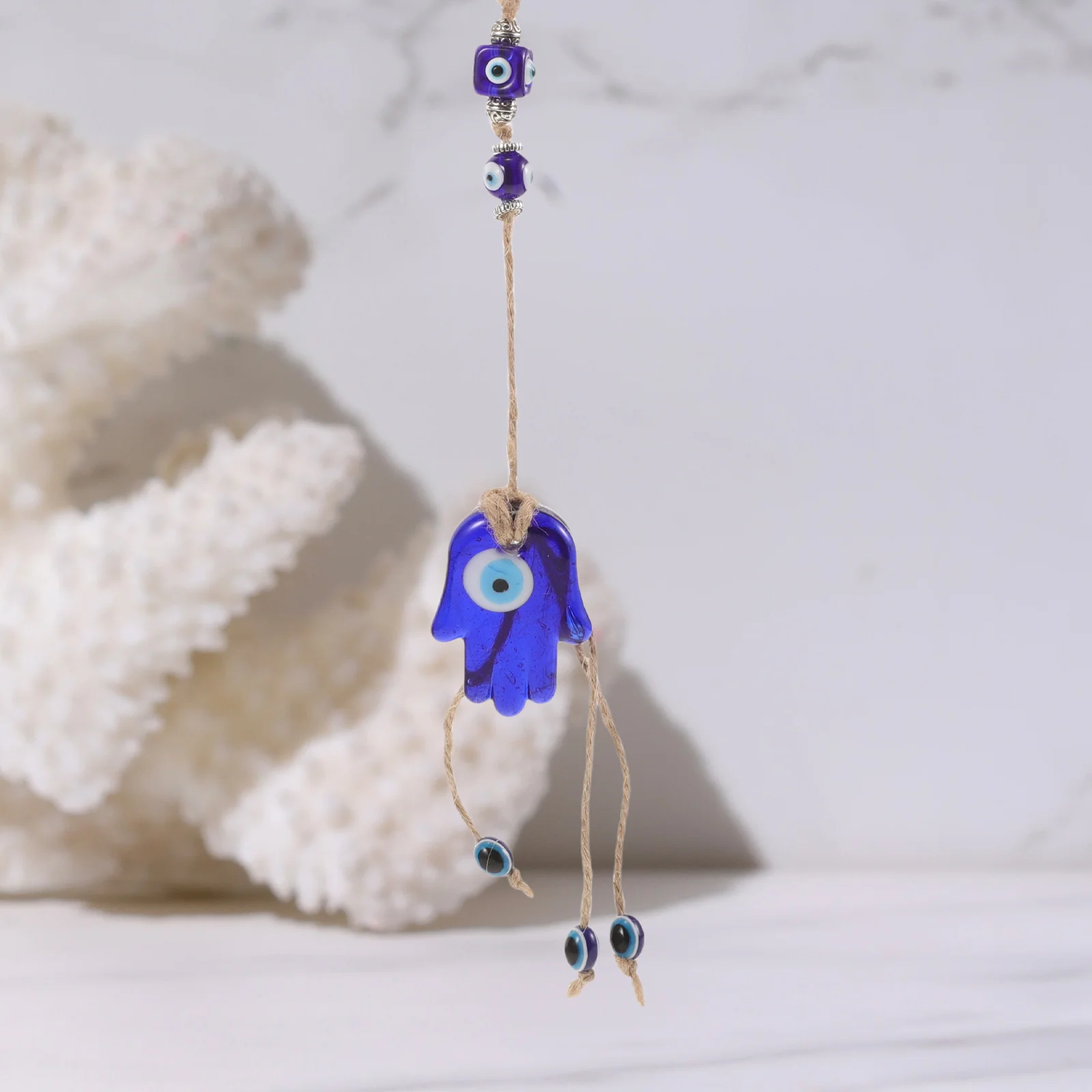 

1Pcs Turkish Style Blue Eye Palm Pendant Devil Hanging Decor Home Office Protective Charm Turkish Style Pendant