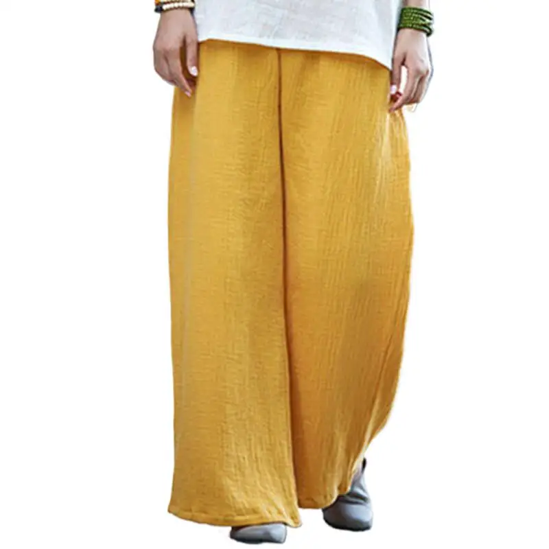 

2024 cotton linen Pants Women comfortable soft Straight High Waist Trousers Women Summer Casual Wide Leg Pants