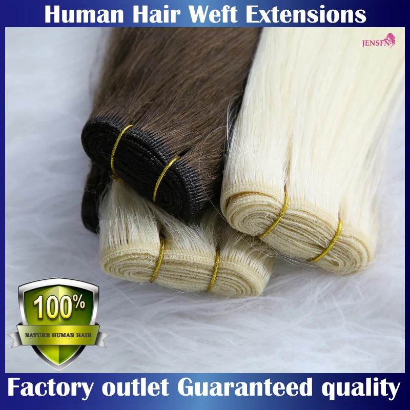 High Quality Straight Human Hair Weaves Brazilian Remy Human Natural Hair Bundles Sew In Weft Extensions Straight Blonde 50g