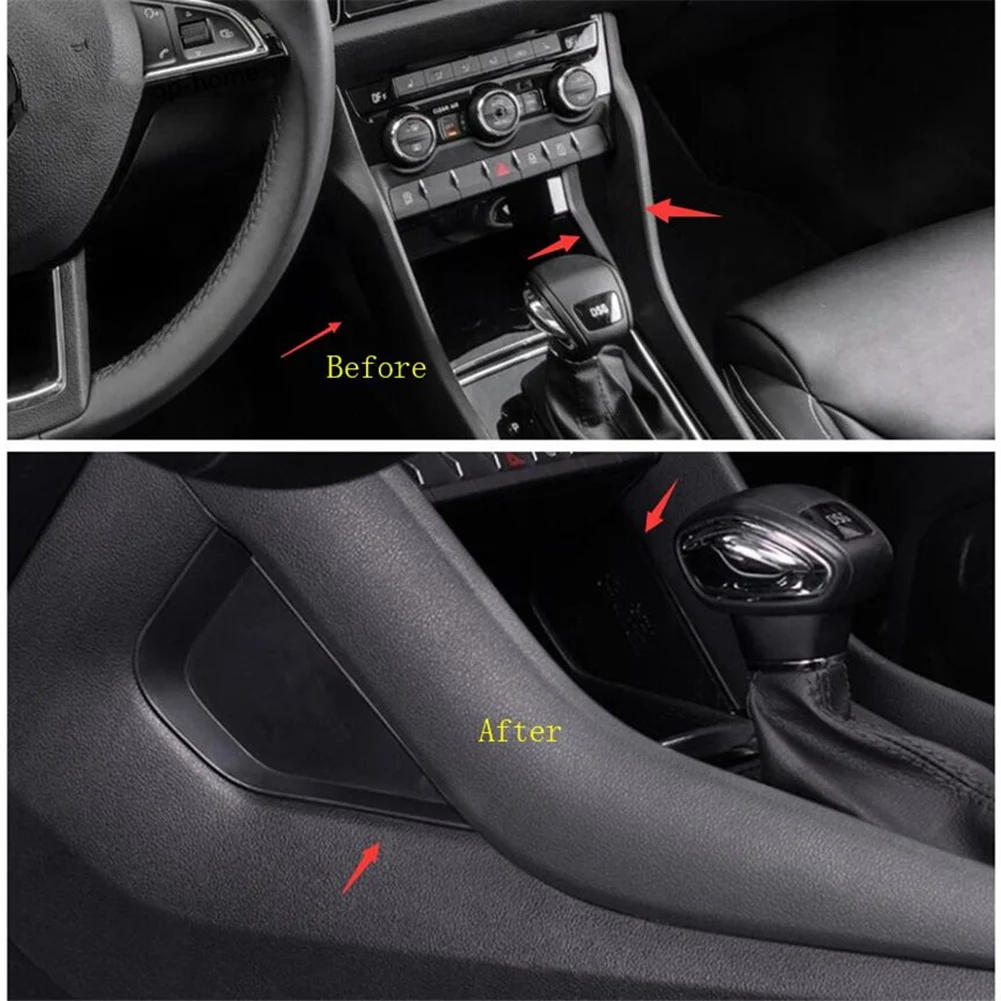 Car Side Center Control Storage Box Space Plate Plastic Cover Trim Interior Accessories for Skoda Kodiaq 2017-2022