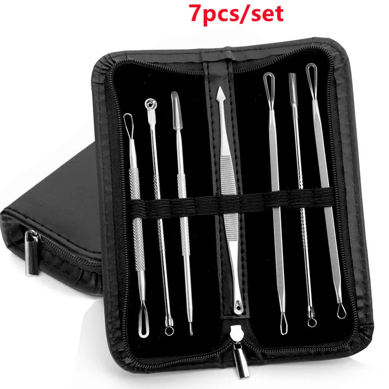 7Pcs Face Skin Care Tool Acne Blackhead Removal Needles Black Dots Cleaner Blackhead Pore Cleanser Deep Cleansing Tool Beauty