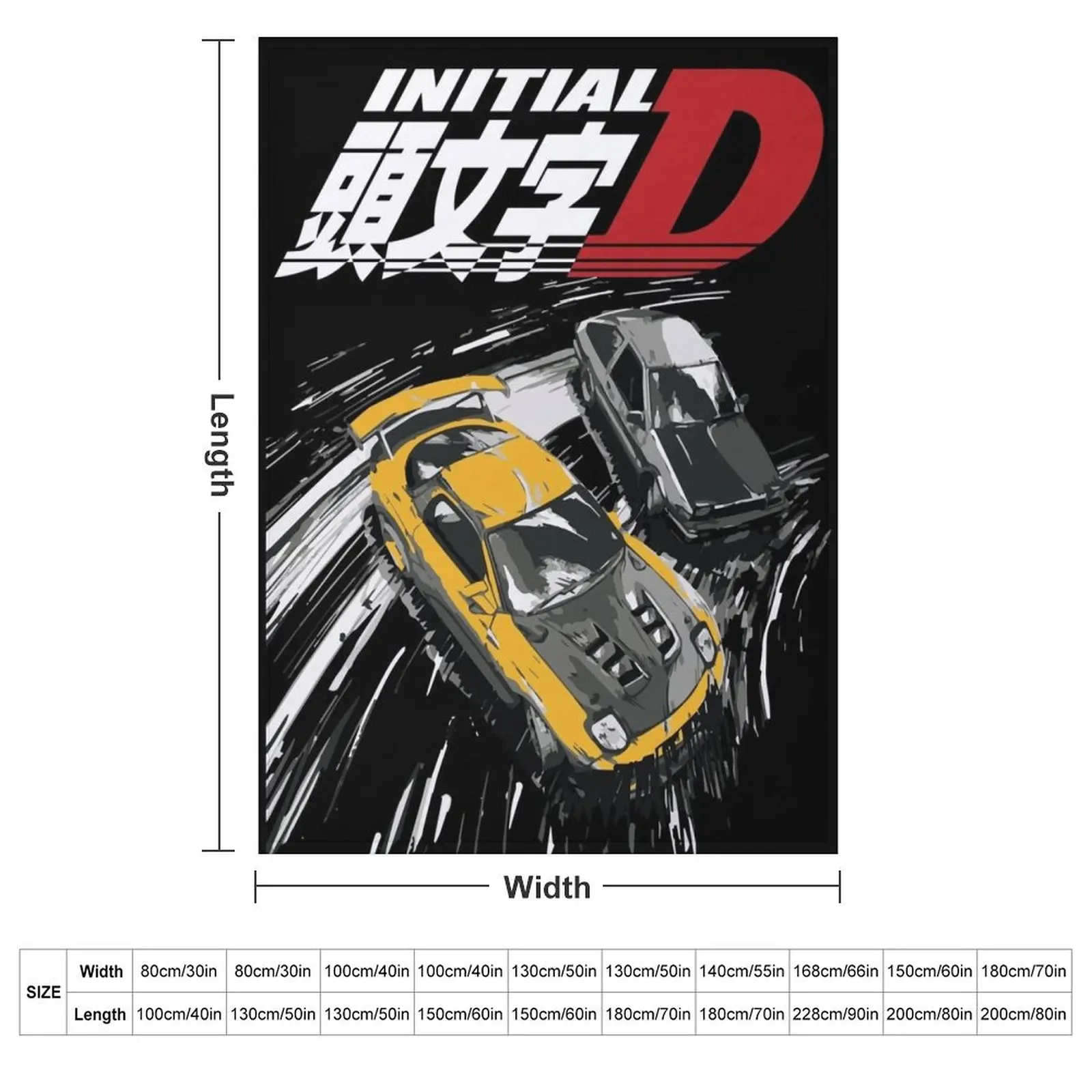 Initial D - Mountain Drift Racing Tandem AE86 vs FD rx-7 Throw Blanket Furrys Thins sofa bed Plush Blankets