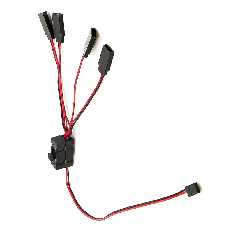 1 STKS RC Servo Uitbreiding 1 tot 4 Y Draad Kabel LED Licht Controle Schakelaar voor JR Futaba RC Model