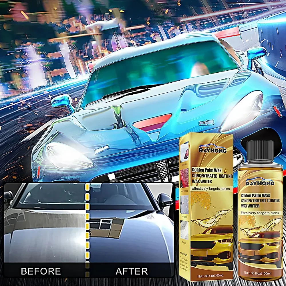 Golden Carnauba Wax Car Wash Wax Car Care Quick Apply Wax Hydrophobic Polishing Paste