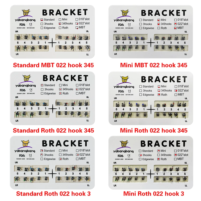 

10Packs Dental Brackets Braces Orthodontic Mini Standard Roth 022 Hooks 3-4-5/3