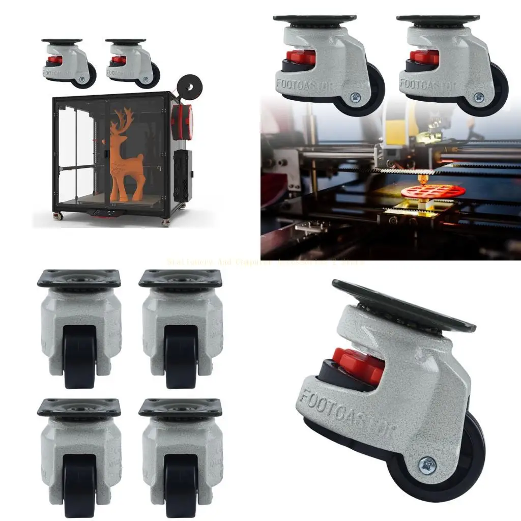 Heavy Duty Leveling Caster Screw Adjustable Nylon Rotatable Wheel Industrial