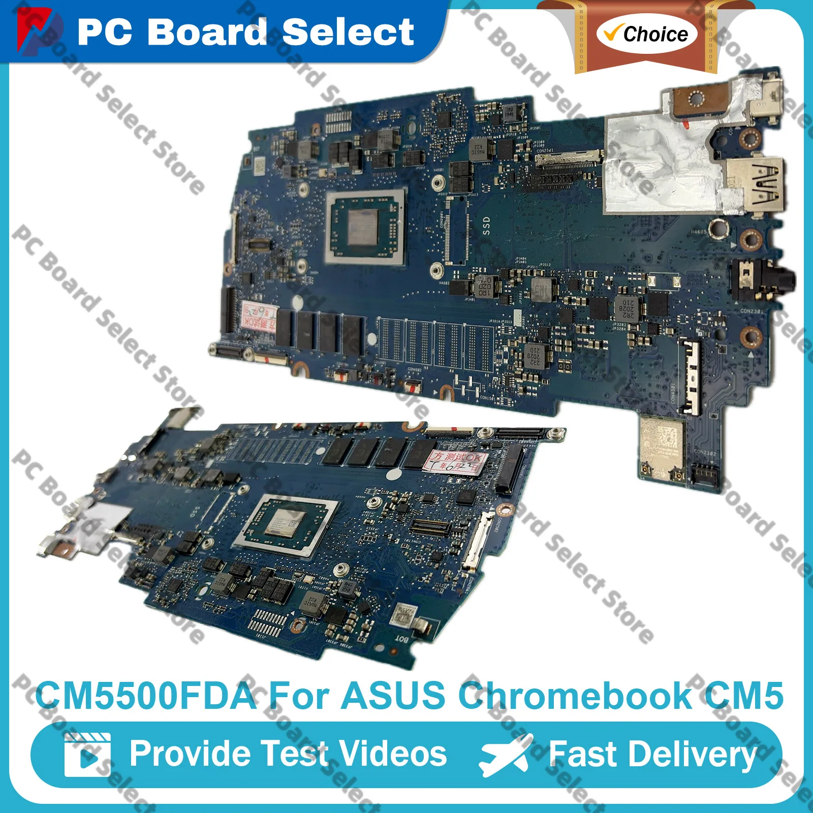 CM5500FDA Mainboard For ASUS Chromebook CM5500FDA CM5500F Laptop Motherboard With AMD R3 R5 R7 CPU 100% tests OK