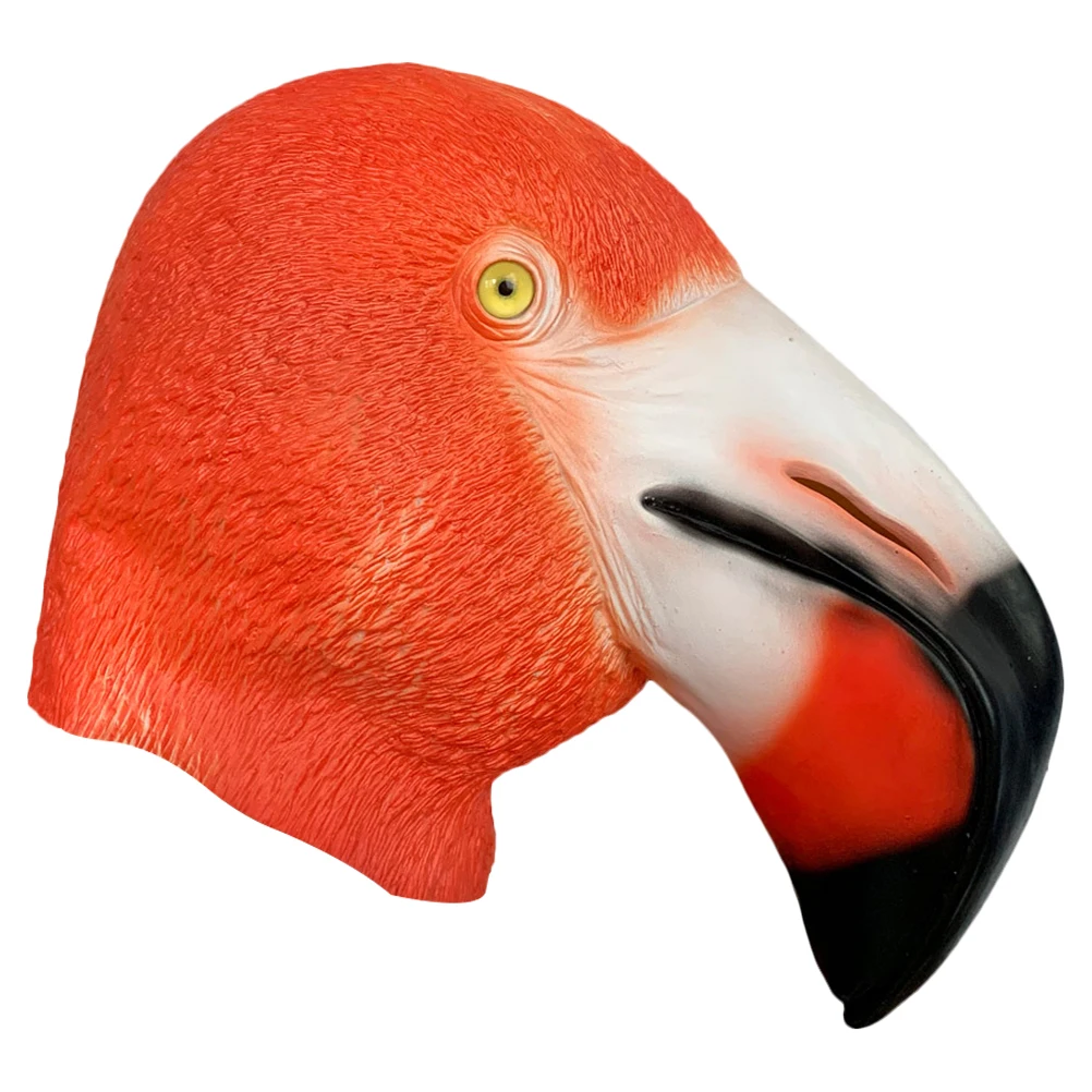 

Flamingo Mask Party Cosplay Halloween Animal Full Head Masquerade Latex Costume