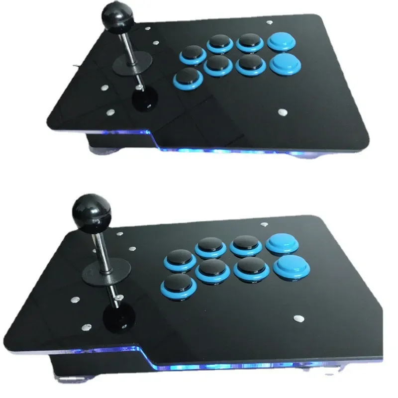 Dual Panel USB Wired Arcade Joystick for Android Phone Tablet PC LED Light Fighting Game Controller Street Fighter Rocker USB