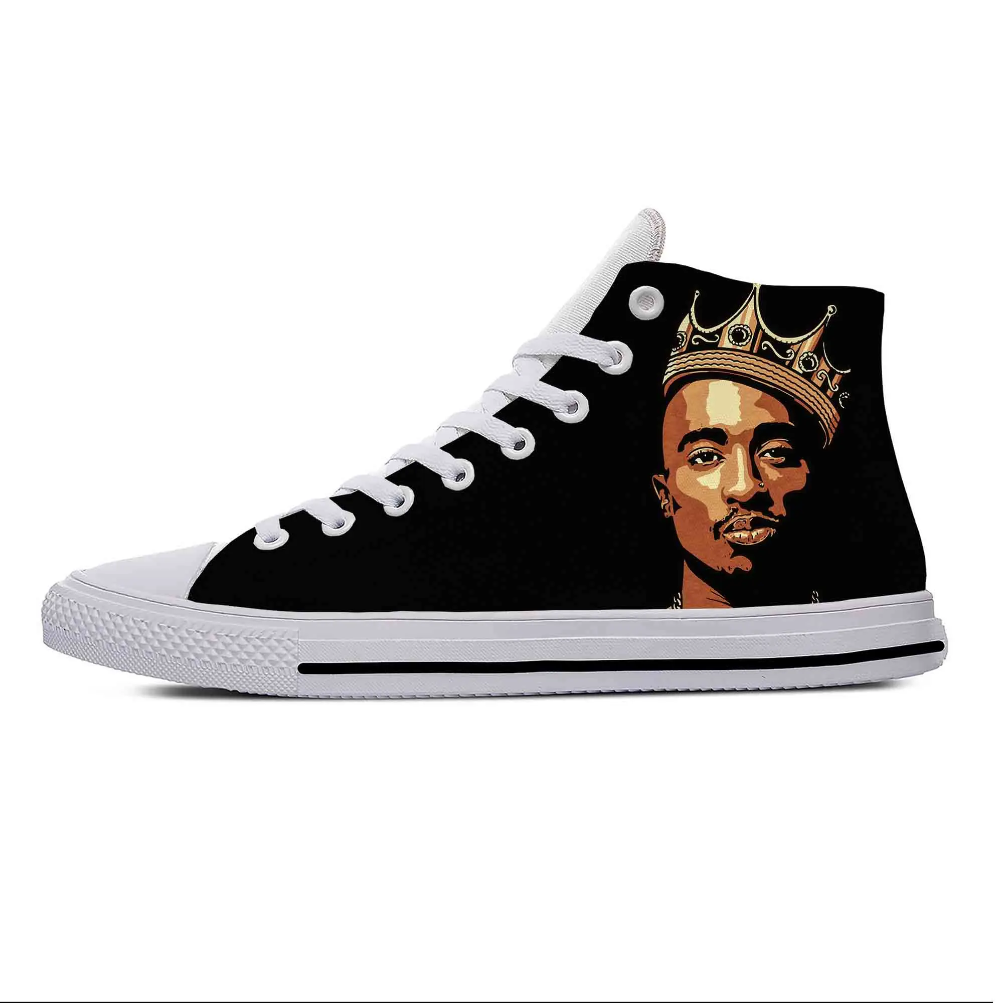 Tupac Hip Hop Rap 2pac Makaveli All Eyez On Me Casual Cloth Shoes High Top Lightweight Breathable 3D Print Men Women Sneakers