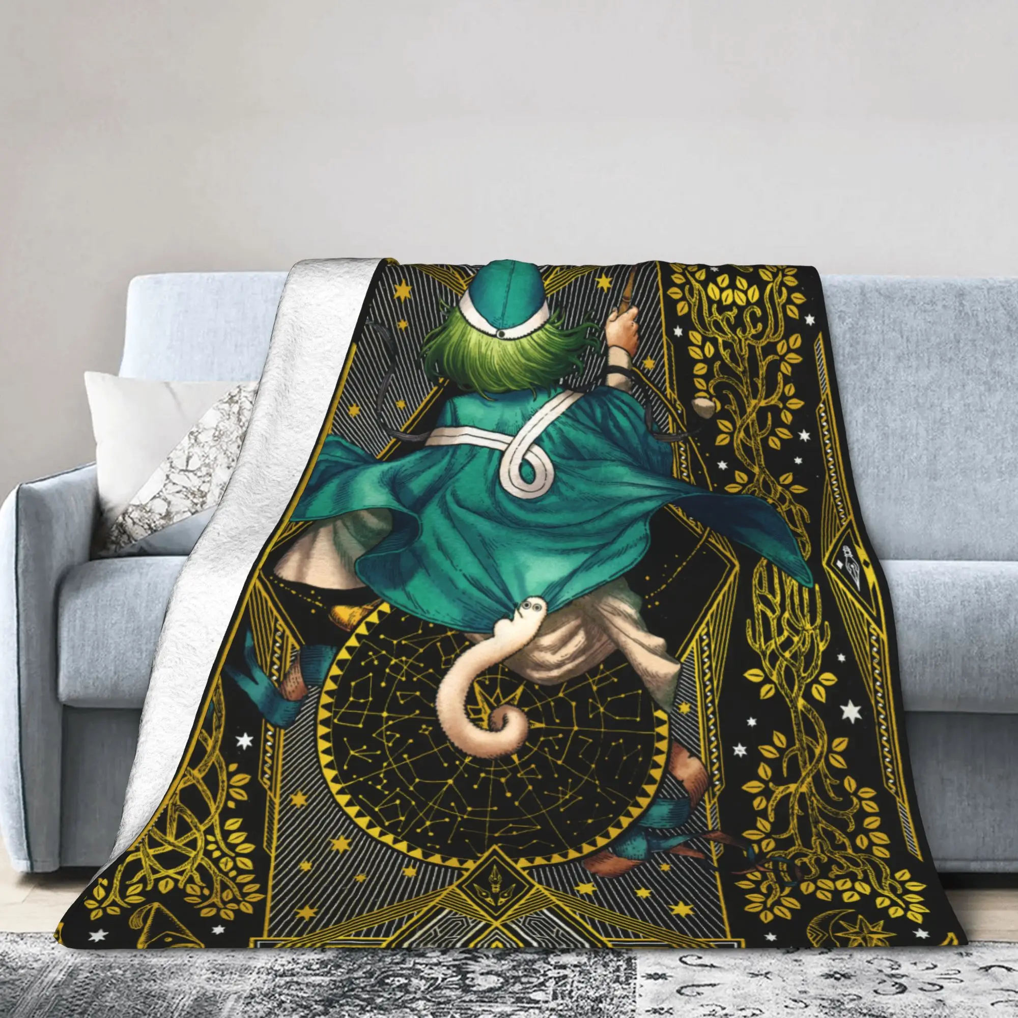 Witch Hat Atelier Anime Blanket Fleece Summer  Multi-function Warm Throw Blanket for Bed Travel Plush Thin Quilt