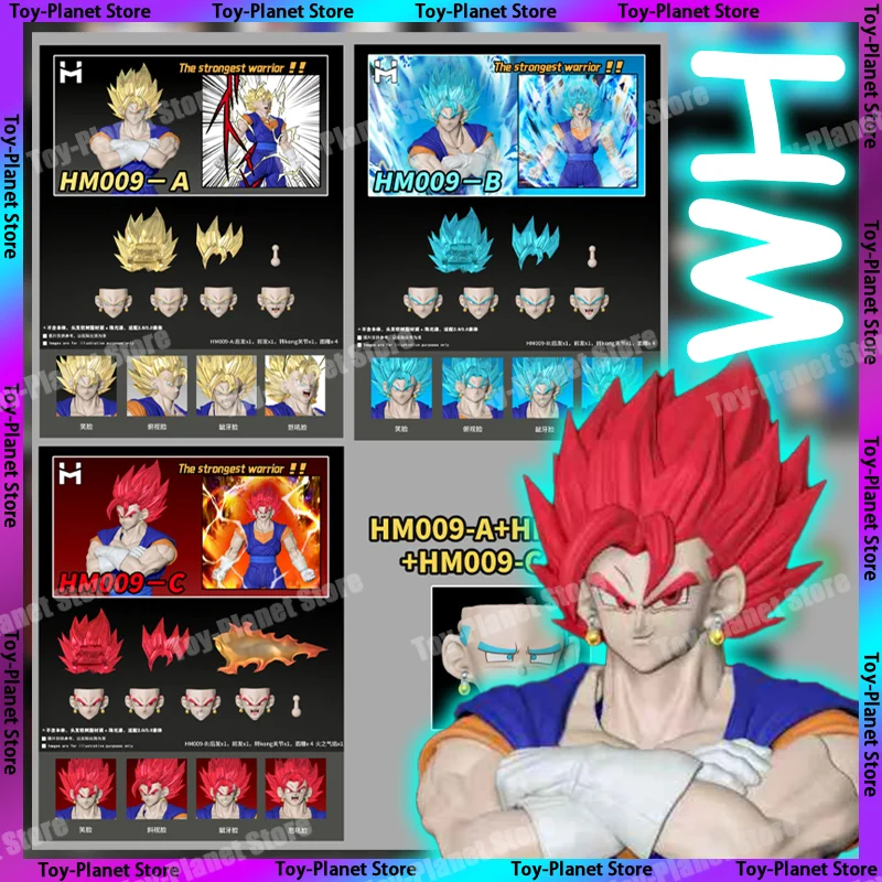 

HM Studio Dragon Ball Z Super Saiyan God Ultra Instinct Vegito Head Accessories Head Sculpts Anime Action Figure Model Toys Gift