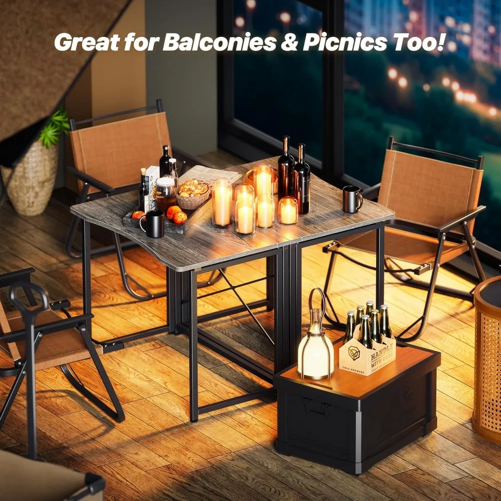 Space-Saving Foldable Desk 31.5 Inch for Small Spaces, Home Office, Study, Bedroom, Dorm Use, Compact Computer Table