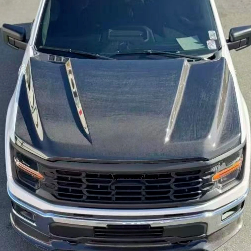 

High Quality New Carbon Fiber Hood with Bolts for F150 Raptor-Bolt-On Installation