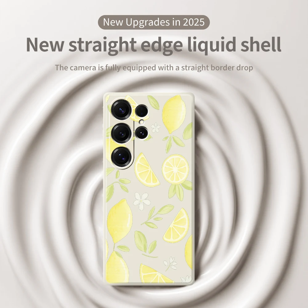 상큼한 레몬 패턴 삼성 갤럭시 S25 S24 S23 S22 S21 S20 울트라 플러스 S23 FE S21FE S20FE S10 플러스 실리콘 케이스