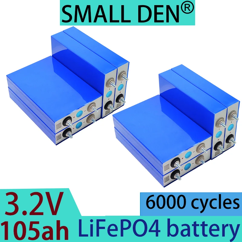 Brand new original 3.2V 105AH LiFePO4 rechargeable battery DIY12V 24V suitable for solar energy systems golf carts and boats