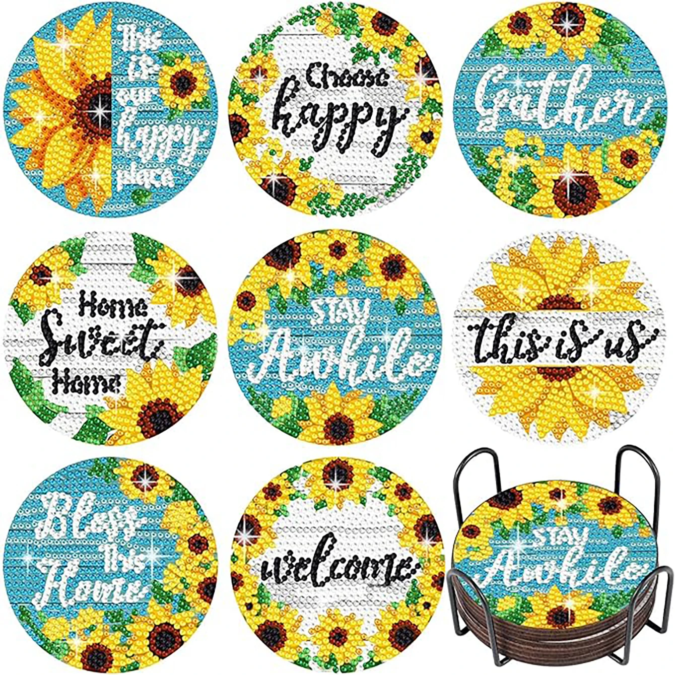 8 шт./набор, набор подставок «Подсолнух»