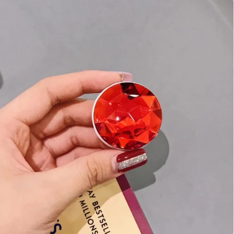 colorful 3D gem popular round mobile phone folding stretch bracket Phone Holder case finger holder Fashion mobile phone stand image 6