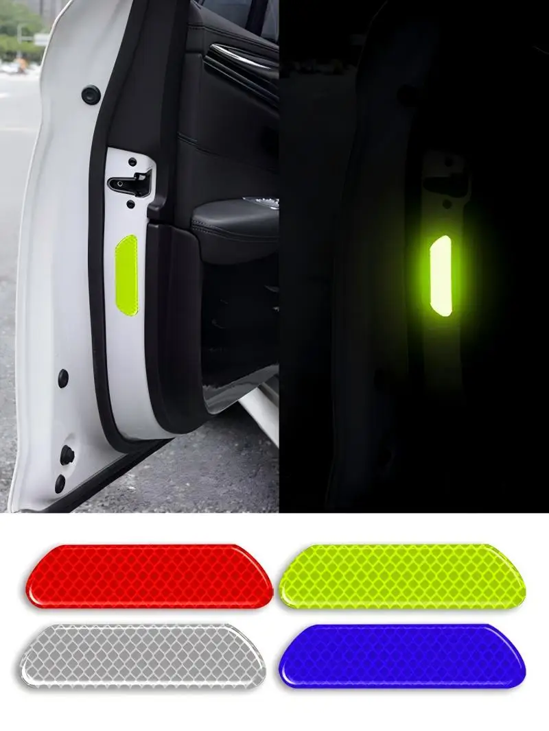 

4PCS/Set Helmet Safety Warning Reflective Stickers Strip Waterproof High Visibility Reflector Tape For Night Riding Walking...