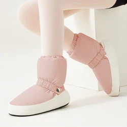 Adult Thick Soled Autumn And Winter Cotton Short Boots Women Warm Ballet Dance Shoes Soft Soled With Cotton Ladies Training Shoe