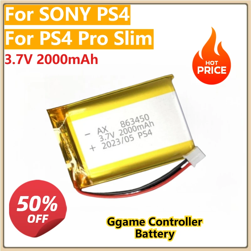 

3.7V 2000mAh High-capacity Batteriy for SONY PS4/ PS4 Pro Slim 4V1V2 Wireless Controller GamePad compatible with PS3 PS5
