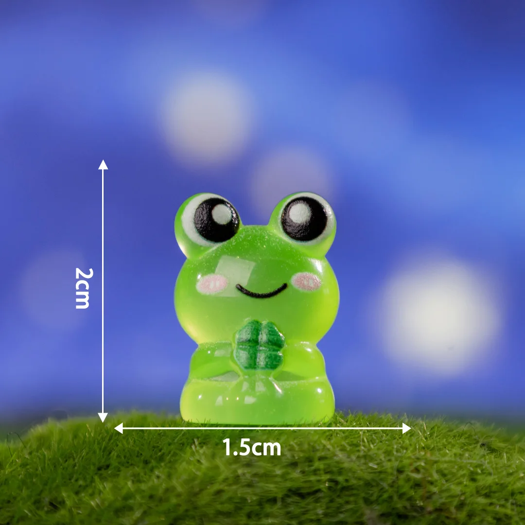 Kawaii Luminous Smiling Frog Resin Charms