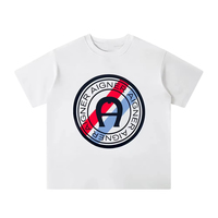 Children's Tshirt Short Sleeved High Quality Cotton Loose Fashion Baby Sports Shirt Circle Letter Logo Kids Clothes Tops