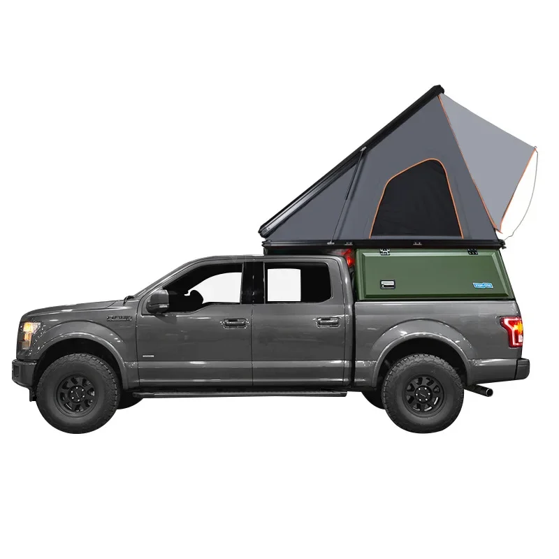 Custom outdoor waterproof hardtop camper 4 person triangle truck aluminum roof top tent hard shell;car Roof Top Tent box