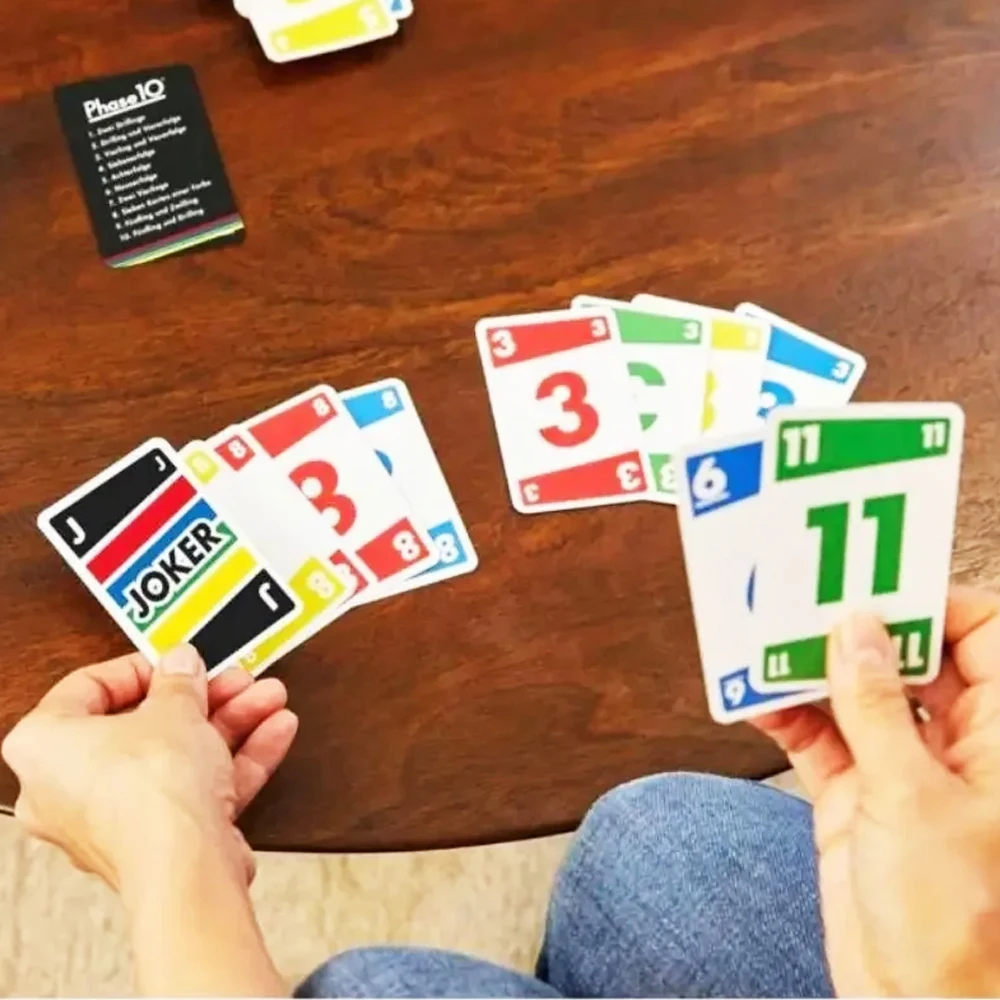 Jeu de société Uno Phase 10 Kartenspiel, cartes à jouer pour la famille