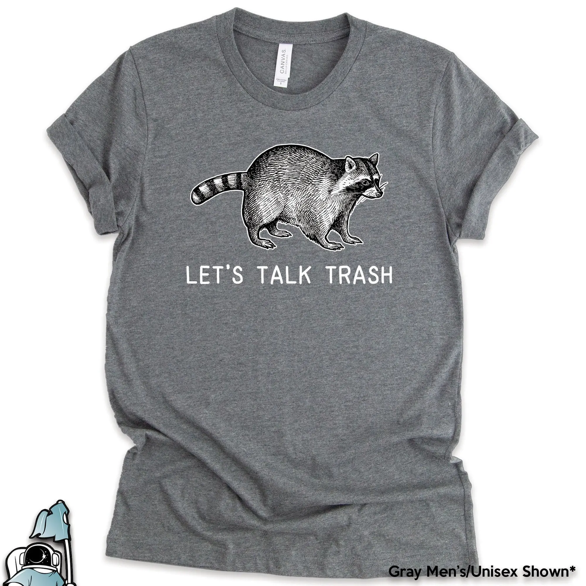 Raccoon T Shirt s Let's Talk Trash Art Animal Lover