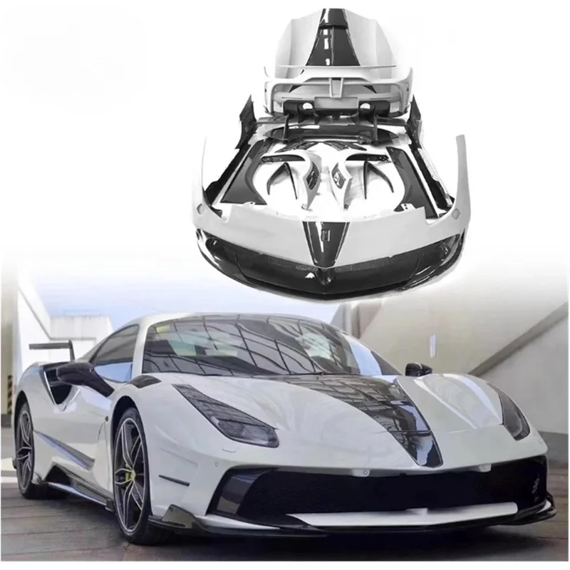 Suitable for Lip MSY Style Carbon Fiber & FRP Front Bumper Engine Cover Side Skirts Rear Spoiler Compatible