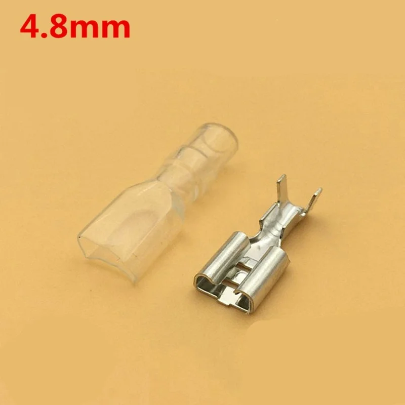 100Sets(200pcs) Female Spade Connector 2.8 /4.8 /6.3 Crimp Terminal with Insulating Sleeves For Terminals