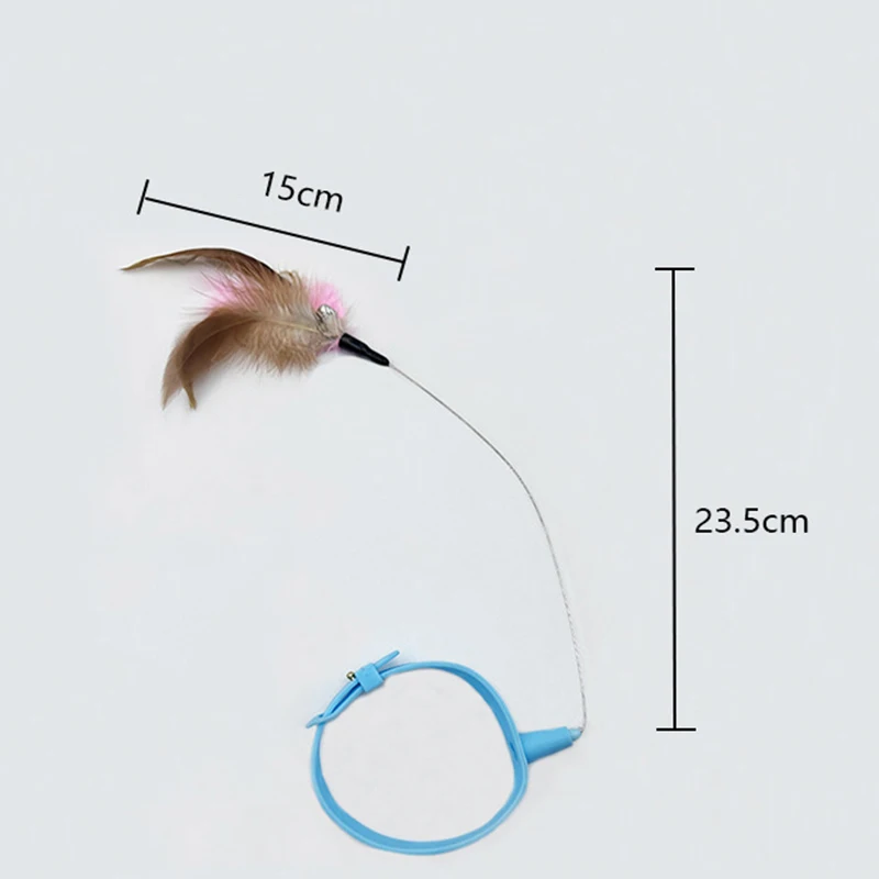 New product collar for cat teaser self-entertainment cat toy neck collar feather bell cat toy pet supplies image 6