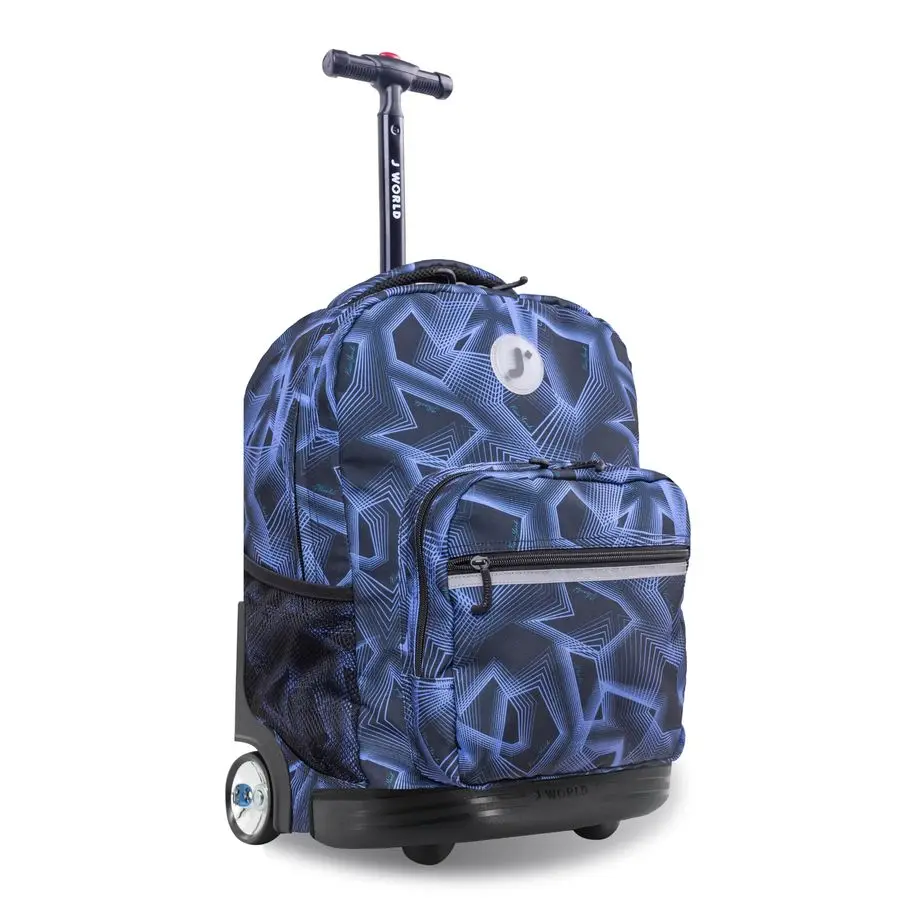 

World Sunrise Kids Rolling Backpack for Girls Boys. Roller Bookbag With Wheels For School, Disco