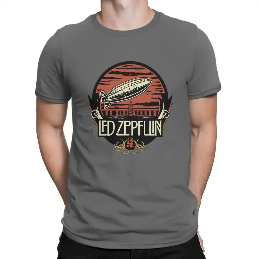 Summer Men\'s T-shirt Led Band Zeppelin Printed T-shirt Zep\'s Timeless Echo Ensemble Unique Short Sleeve Oversized Men Clothes