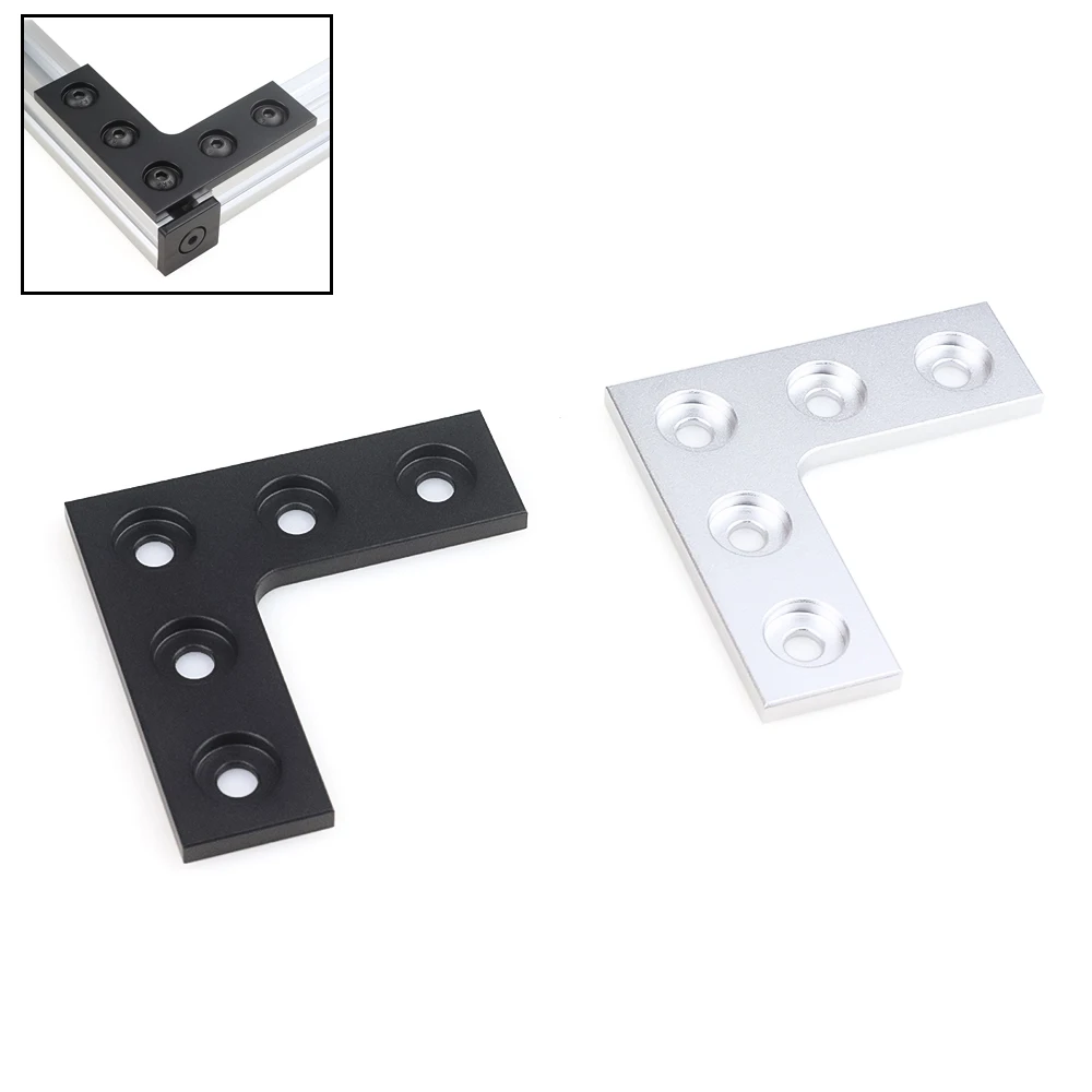 10Pcs Openbuilds L Type 5 Holes 90 Degree Joining Corner Connector Plate Angle Bracket Joint Strip for 2020 Aluminum Profile