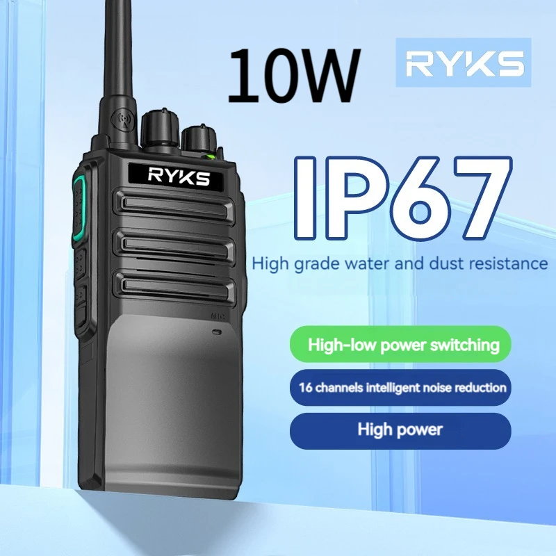 Alta potência profissional Walkie Talkie, Rádio Presunto de Longo Alcance, Transceptor bidirecional, 10W