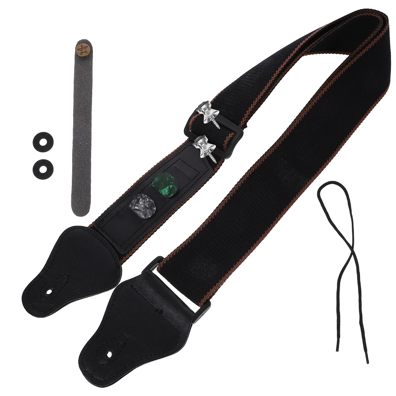 

1Set Adjustable Durable Guitar Strap Shoulder Belt for Acoustic Electric Bass Ukulele Reduces Arm Hand Pressure Gift