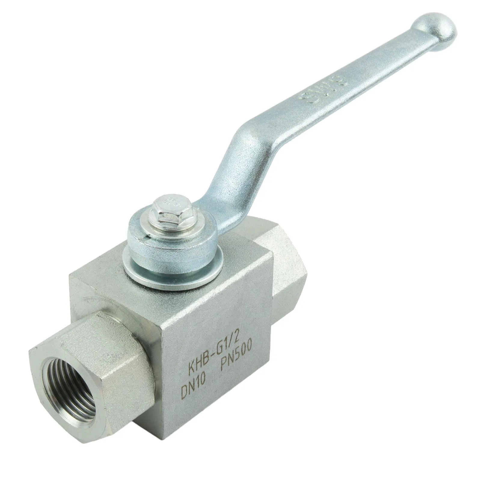 2 Way Hydraulic High Pressure Ball Valve Carbon Steel Manual Shut Off For BSP-Thread G1/4 To G1 500 Bar For Water Oil Gas Apply