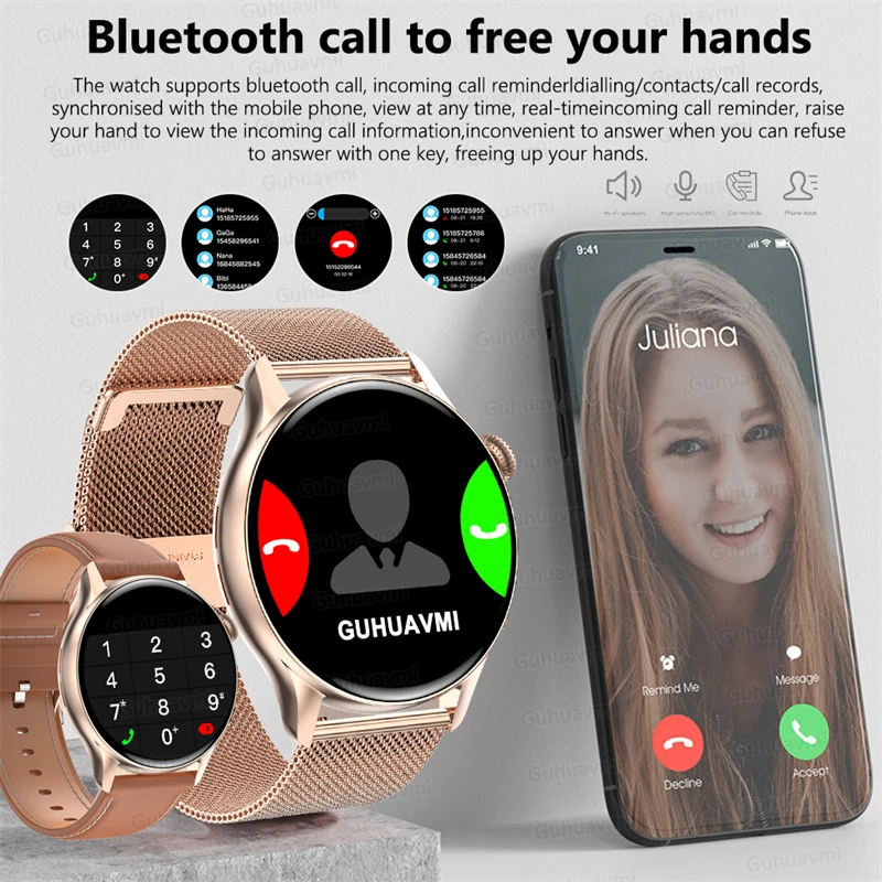 Smartwatch damski 2026, nowy model, modny, z ekranem AMOLED HD, GPS, funkcją pomiaru tętna, połączeniami Bluetooth, wodoodporny, idealny na zewnątrz. — zdjęcie 3