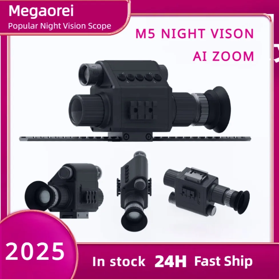 

2025 New Arrival Megaorei M5 Night Vision 1080P HD Hunting Camera Camcorder Portable Night Vision Scope With Laser IR Torch