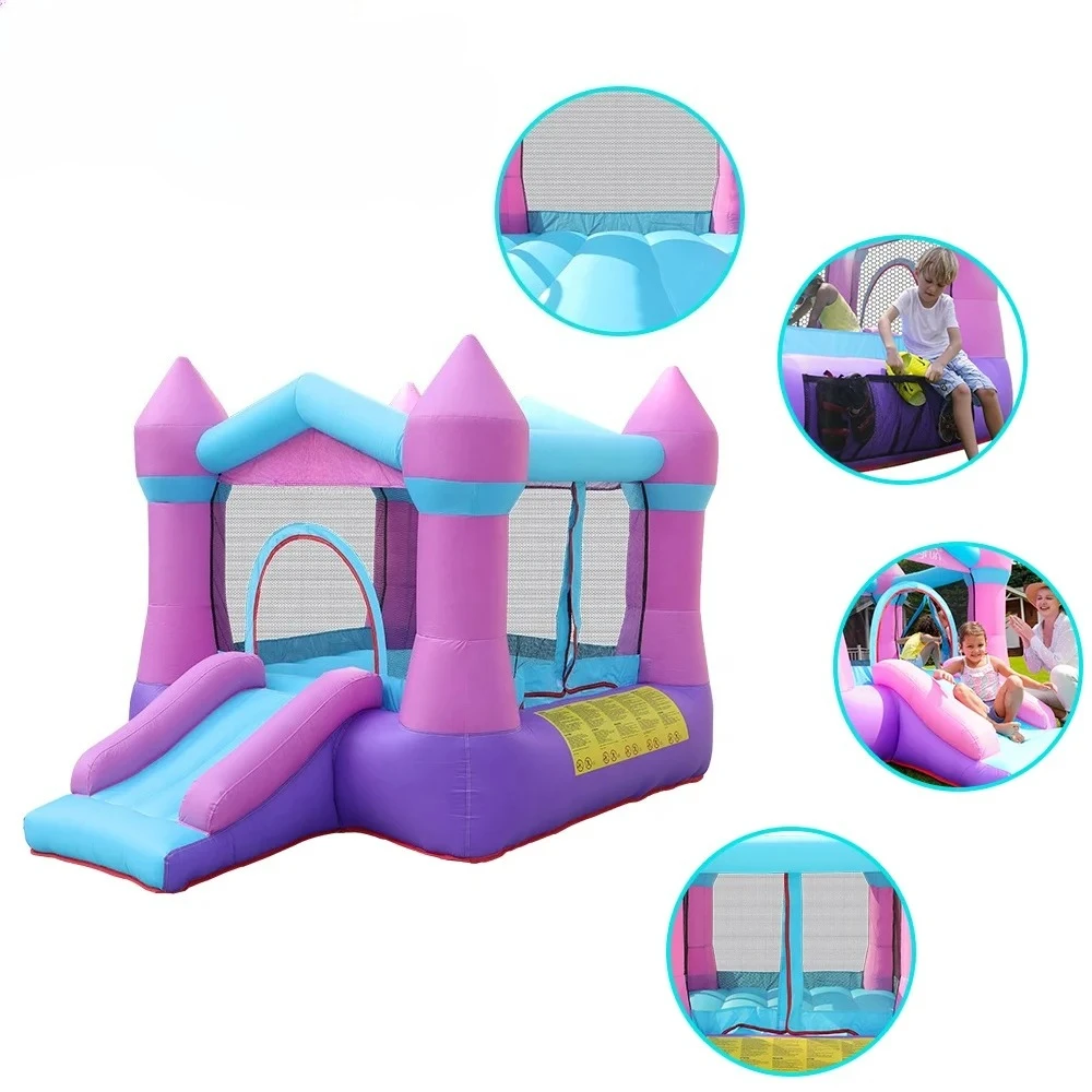 Custom Party Set Inflatable Trampoline Bouncer House Small Slide Includes Accessories Made Oxford Fabric Minimum Order 1 Piece