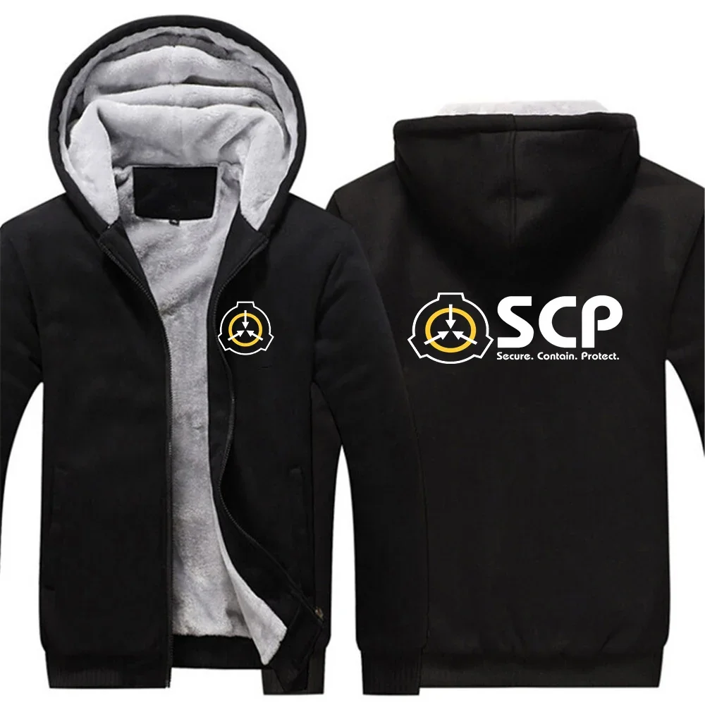 2024 New SCP Foundation Secure Contain Protect Spring and Autumn Thicken Hoodies Warm Men's Waterproof Jacket Windproof Outdoor