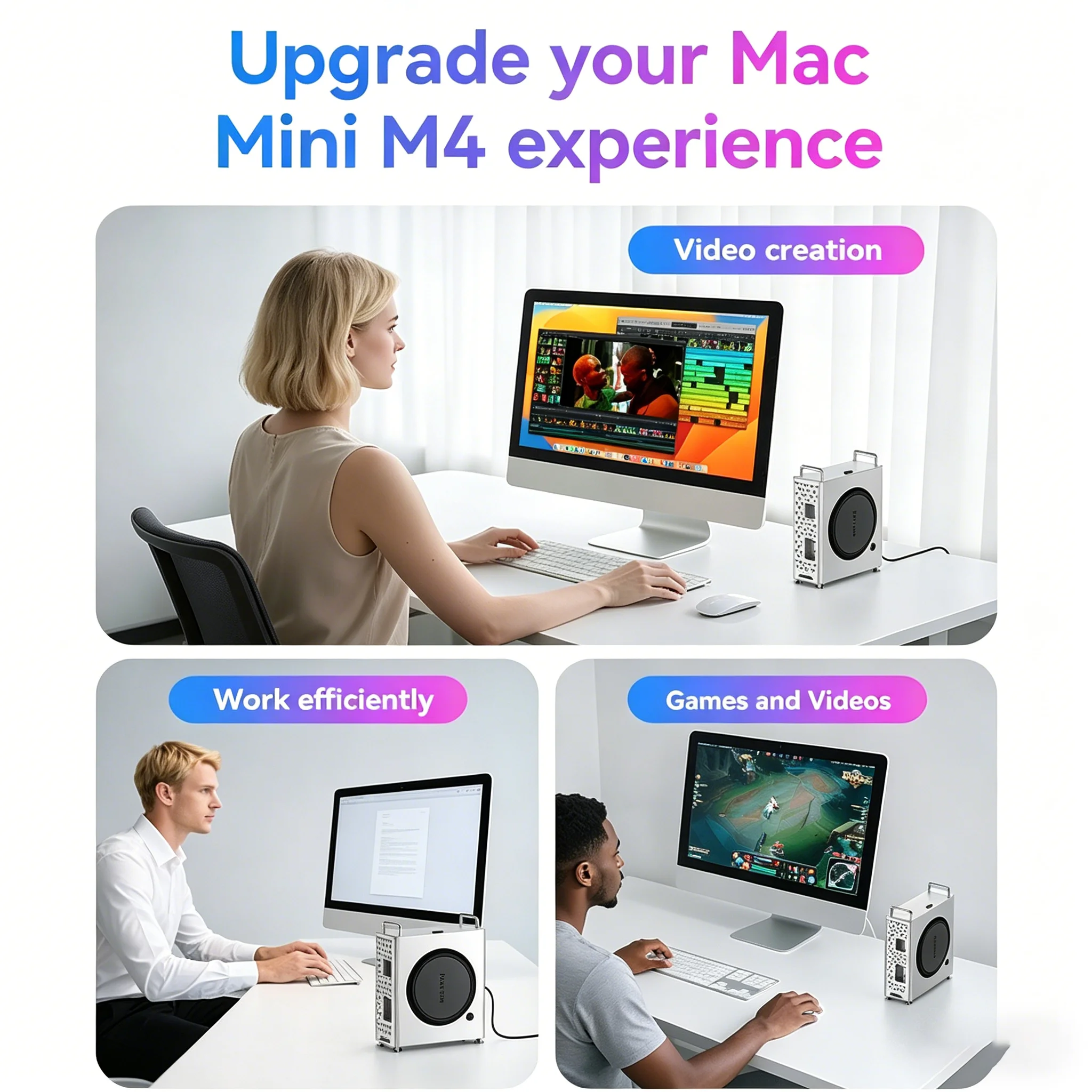 Yottamaster 10Gbps MiniPro with NVMe Enclosure Mac Mini M4 Dock