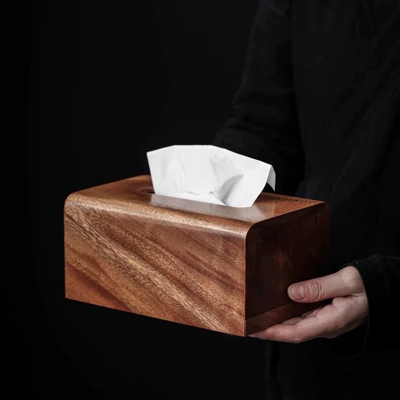 

Solid Wood Tissue Box Living Room Walnut Paper Box Table Desktop Storage Box Bathroom Decoration Tissue Case Home Accessories